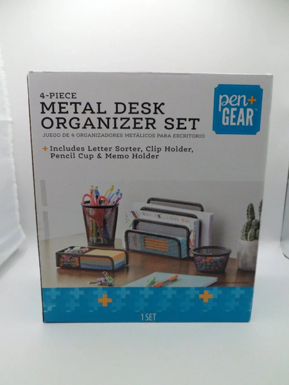 Pen & Gear 4pc Metal Desk Organizer Set